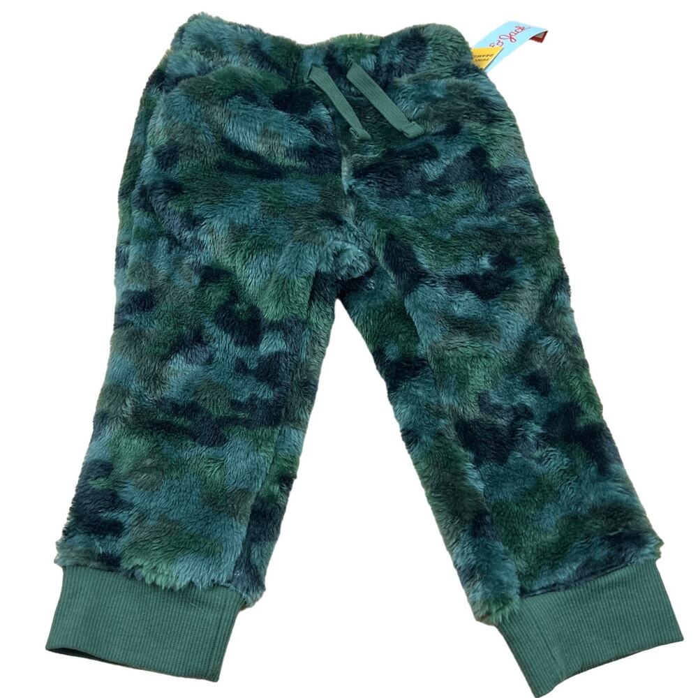 Cat & Jack Toddler Boys' Camo Green Sherpa Jogger Pants - Size 2T - NWT